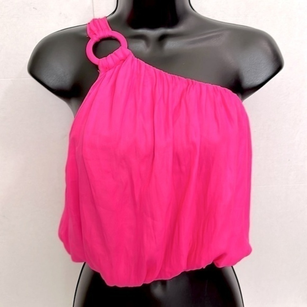DO+BE One-Shoulder Draped Satin Top size small EUC